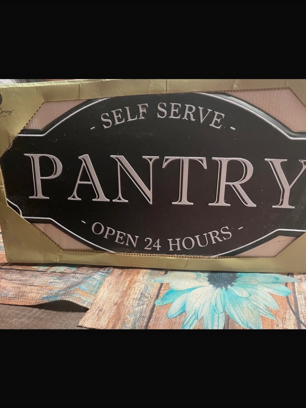 Self Serve Pantry Sign - Black Decorative Wall Plaque